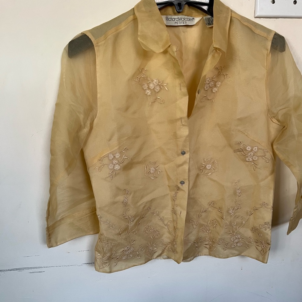 Richard Malcom sheer Golden shirt Size PS